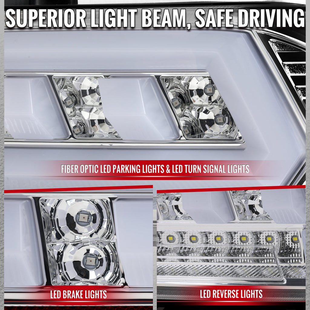 2014-2015 Chevrolet Camaro 5th Gen Full LED Sequential Tail Lights (Chrome Housing / Clear Lens)