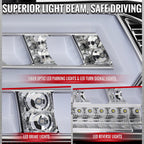 2014-2015 Chevrolet Camaro 5th Gen Full LED Sequential Tail Lights (Chrome Housing / Clear Lens)