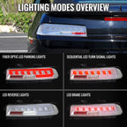 2014-2015 Chevrolet Camaro 5th Gen Full LED Sequential Tail Lights (Chrome Housing / Clear Lens)