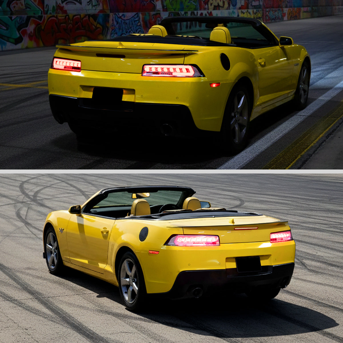 2014-2015 Chevrolet Camaro 5th Gen Full LED Sequential Tail Lights (Chrome Housing / Clear Lens)