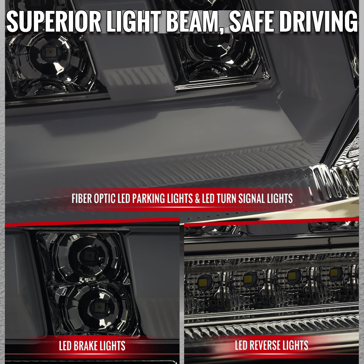 2014-2015 Chevrolet Camaro 5th Gen Full LED Sequential Tail Lights (Chrome Housing / Smoked Lens)