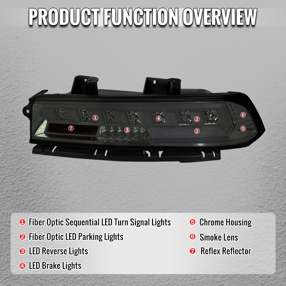 2014-2015 Chevrolet Camaro 5th Gen Full LED Sequential Tail Lights (Chrome Housing / Smoked Lens)