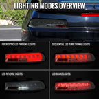 2014-2015 Chevrolet Camaro 5th Gen Full LED Sequential Tail Lights (Chrome Housing / Smoked Lens)