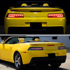 2014-2015 Chevrolet Camaro 5th Gen Full LED Sequential Tail Lights (Chrome Housing / Smoked Lens)