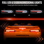 2014-2015 Chevrolet Camaro 5th Gen Full LED Sequential Tail Lights (Black Housing / Clear Lens)