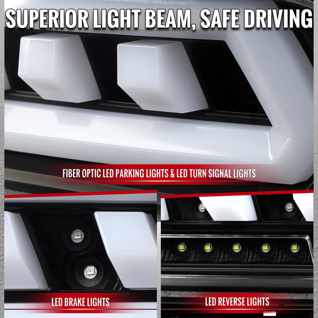 2014-2015 Chevrolet Camaro 5th Gen Full LED Sequential Tail Lights (Black Housing / Clear Lens)