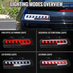 2014-2015 Chevrolet Camaro 5th Gen Full LED Sequential Tail Lights (Black Housing / Clear Lens)