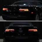 2014-2015 Chevrolet Camaro 5th Gen Full LED Sequential Tail Lights (Black Housing / Clear Lens)