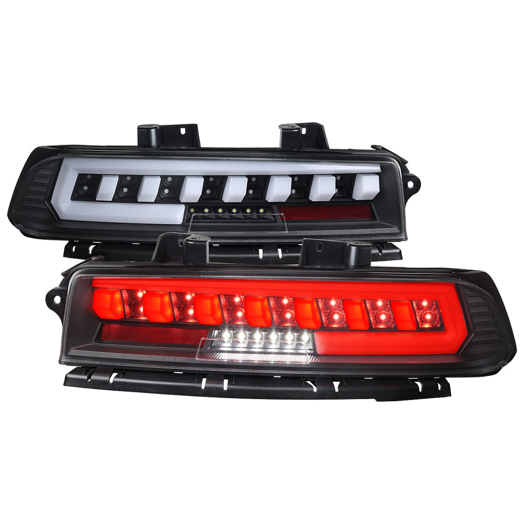 2014-2015 Chevrolet Camaro 5th Gen Full LED Sequential Tail Lights (Black Housing / Clear Lens)