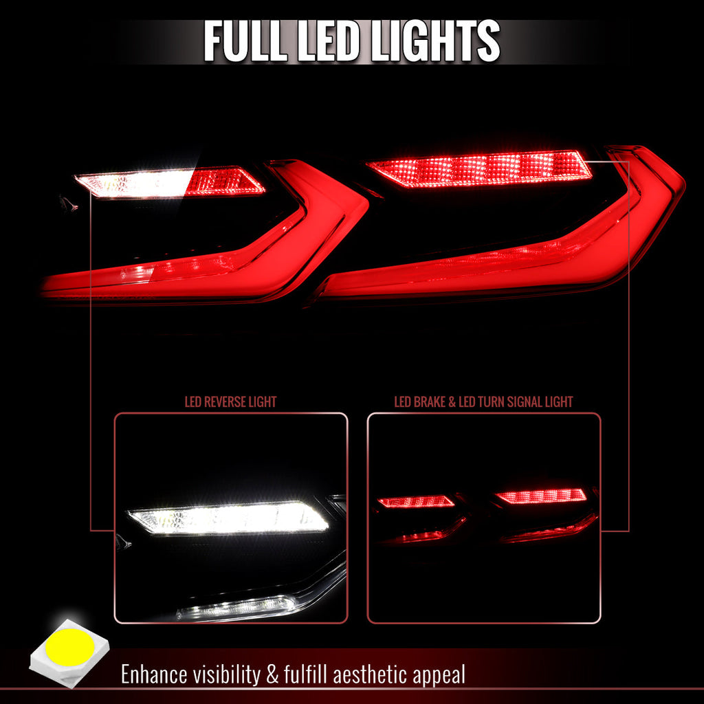 2014-2015 Chevrolet Camaro 5th Gen Sequential LED Turn Signal C8-Style Tail Lights (Black Housing / Smoked Lens)