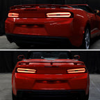 2016-2018 Chevrolet Camaro 6th Gen Full LED Sequential Tail Lights (Glossy Black Housing / Smoked Lens)