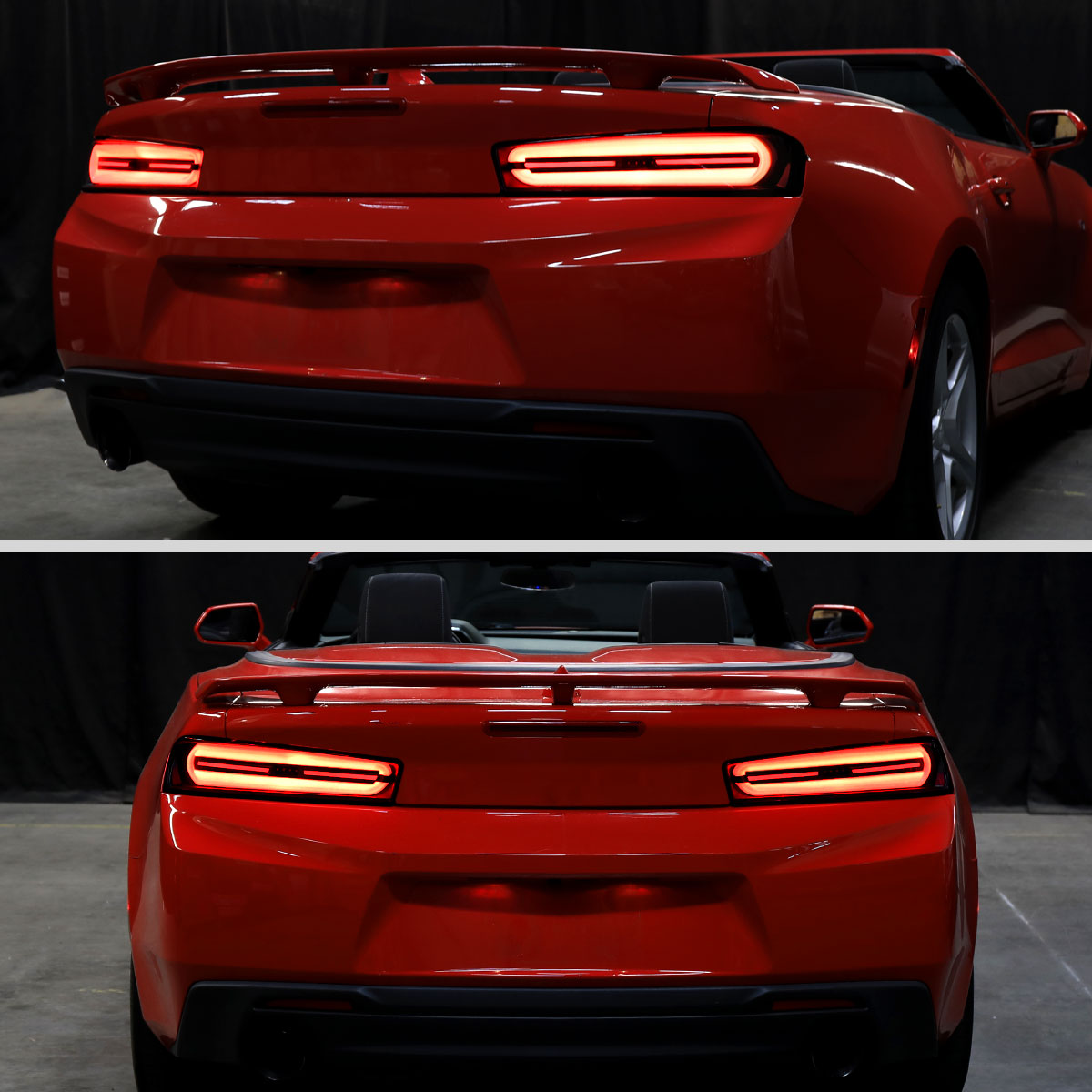 2016-2018 Chevrolet Camaro 6th Gen Full LED Sequential Tail Lights (Glossy Black Housing / Smoked Lens)
