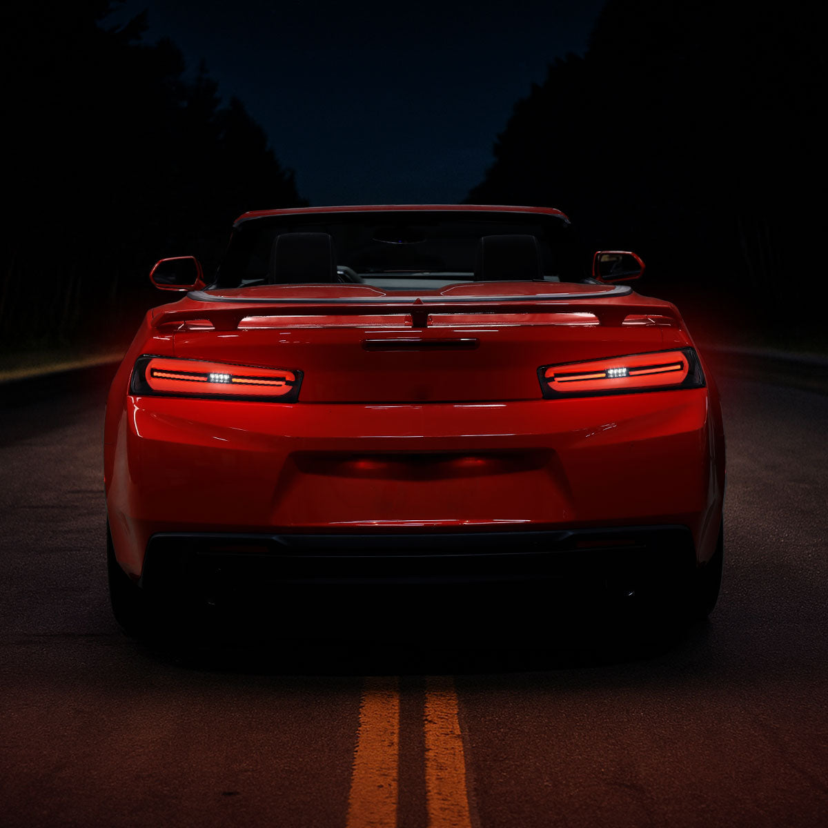 2016-2018 Chevrolet Camaro 6th Gen Full LED Sequential Tail Lights (Glossy Black Housing / Smoked Lens)