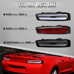 2016-2018 Chevrolet Camaro 6th Gen Full LED Sequential Tail Lights (Glossy Black Housing / Smoked Lens)