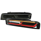 2016-2018 Chevrolet Camaro 6th Gen Sequential LED Tail Lights - VD (Chrome Housing / Smoked Lens)