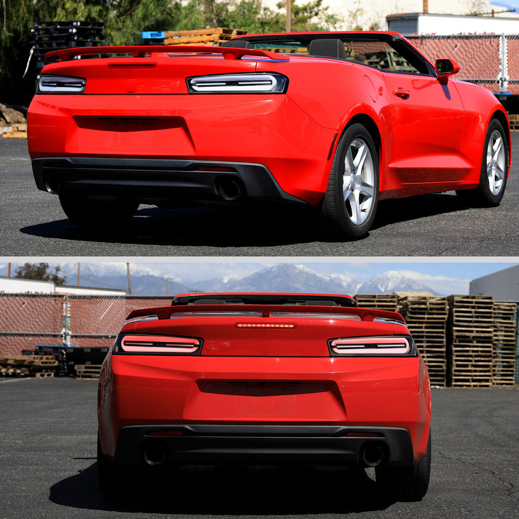 2016-2018 Chevrolet Camaro 6th Gen Full LED Sequential Tail Lights (Black Housing / Clear Lens)
