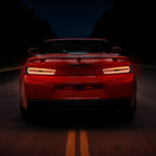 2016-2018 Chevrolet Camaro 6th Gen Full Red LED Sequential Tail Lights (Black Housing / Clear Lens)