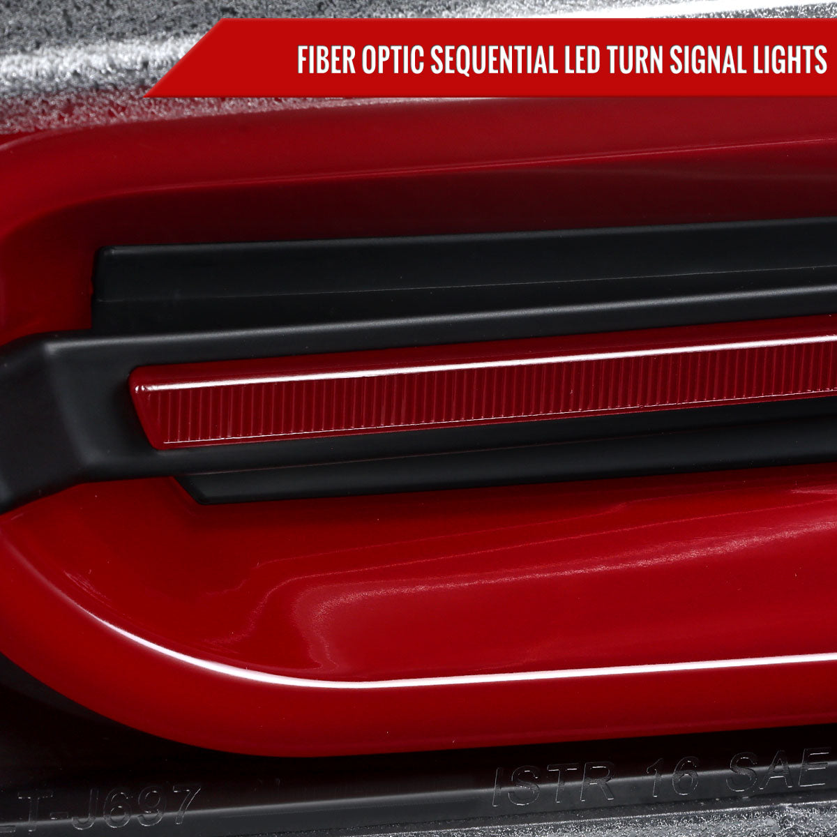 2016-2018 Chevrolet Camaro 6th Gen Full Red LED Sequential Tail Lights (Black Housing / Clear Lens)
