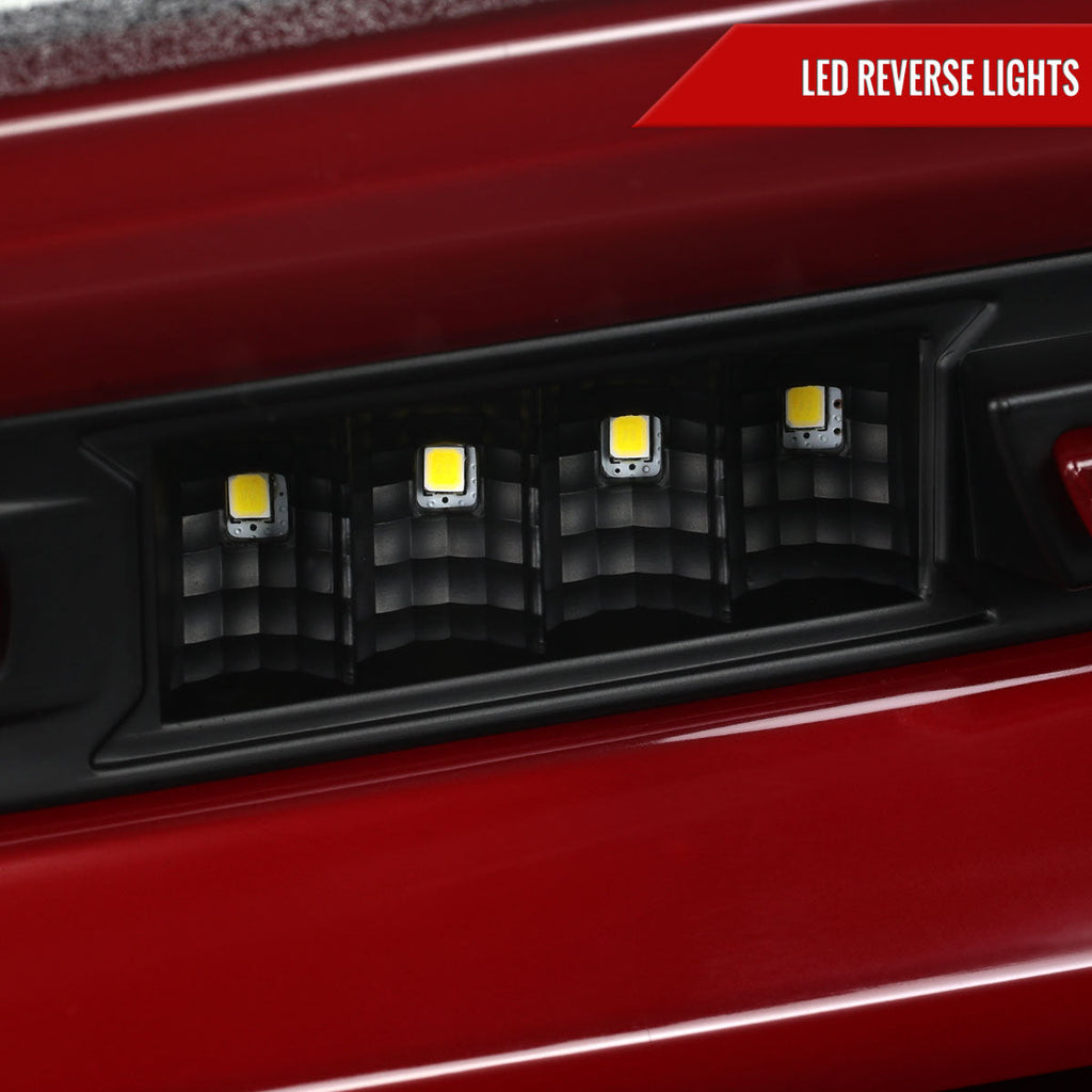 2016-2018 Chevrolet Camaro 6th Gen Full Red LED Sequential Tail Lights (Black Housing / Clear Lens)