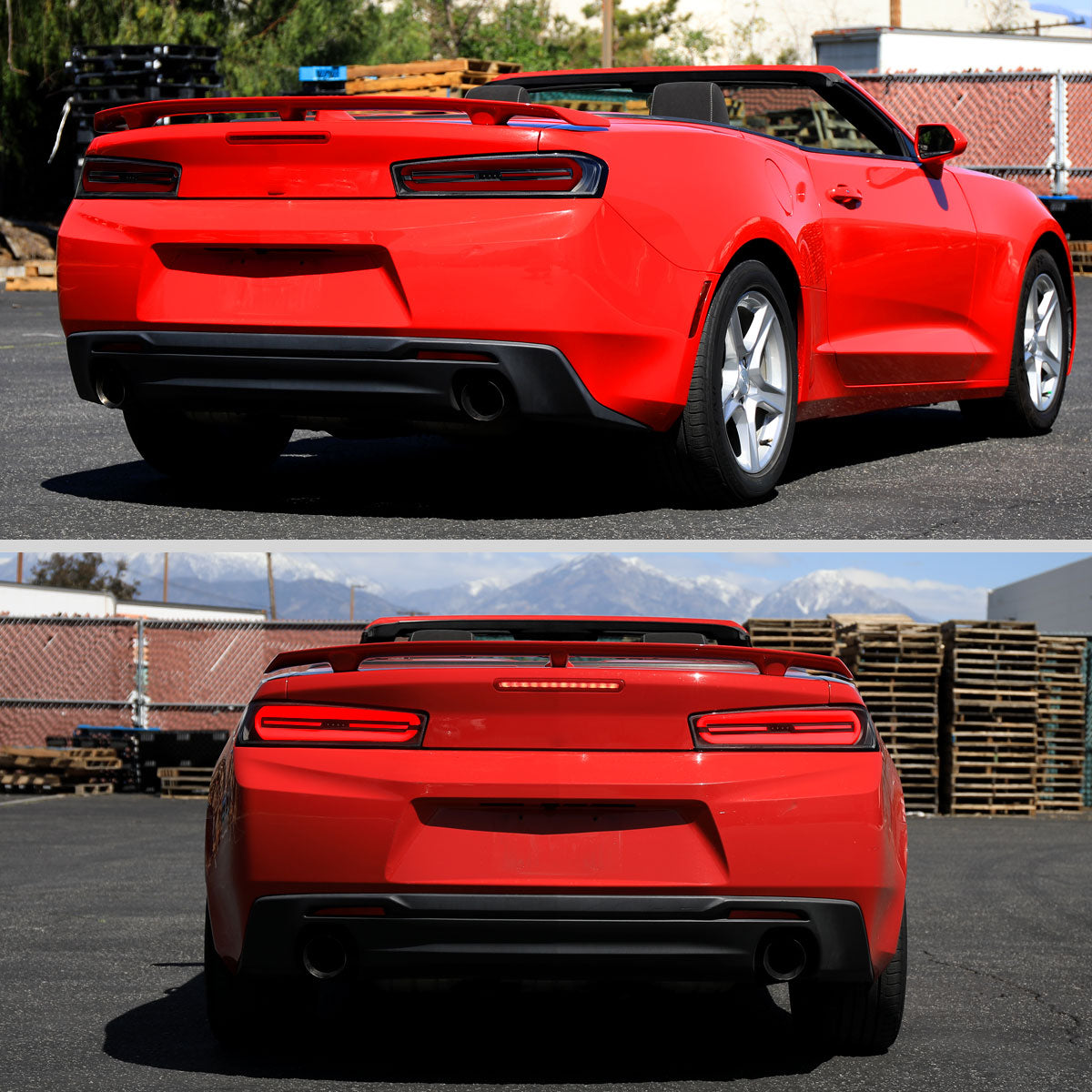 2016-2018 Chevrolet Camaro 6th Gen Full Red LED Sequential Tail Lights (Black Housing / Clear Lens)