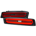 2016-2018 Chevrolet Camaro 6th Gen Full Red LED Sequential Tail Lights (Black Housing / Clear Lens)