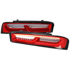 2016-2018 Chevrolet Camaro 6th Gen Sequential LED Tail Lights (Chrome Housing / Red Lens)