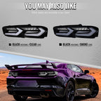 2019-2024 Chevrolet Camaro 6th Gen Sequential LED Turn Signal C8-Style Tail Lights (Black Housing / Clear Lens)
