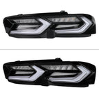 2019-2024 Chevrolet Camaro 6th Gen Sequential LED Turn Signal C8-Style Tail Lights (Black Housing / Clear Lens)