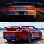 2019-2024 Chevrolet Camaro 6th Gen Sequential LED Turn Signal C8-Style Tail Lights (Black Housing / Clear Lens)