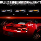 2019-2024 Chevrolet Camaro 6th Gen Sequential LED Turn Signal C8-Style Tail Lights (Black Housing / Smoked Lens)