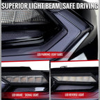 2019-2024 Chevrolet Camaro 6th Gen Sequential LED Turn Signal C8-Style Tail Lights (Black Housing / Smoked Lens)