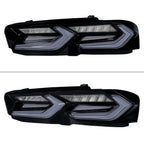 2019-2024 Chevrolet Camaro 6th Gen Sequential LED Turn Signal C8-Style Tail Lights (Black Housing / Smoked Lens)