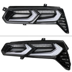 2014-2019 Chevrolet Corvette C7 Sequential LED Turn Signal C8-Style Tail Lights (Black Housing / Clear Lens)