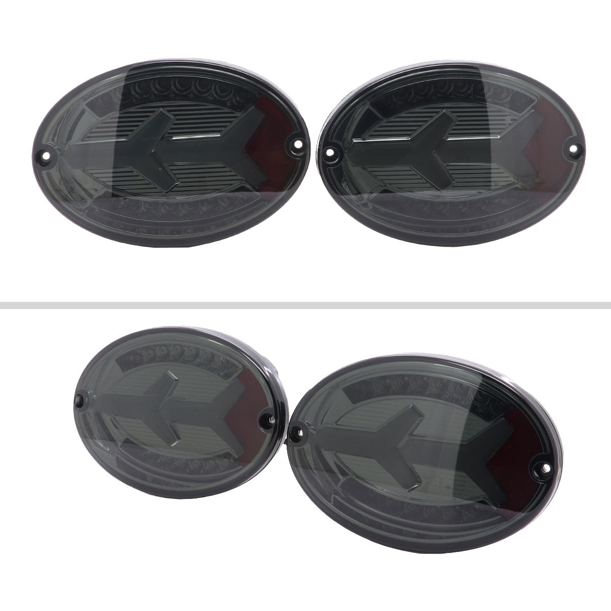 1997-2004 Chevrolet Corvette C5 4 PC White LED Bar Tail Lights (Chrome Housing / Dark Smoked Lens)
