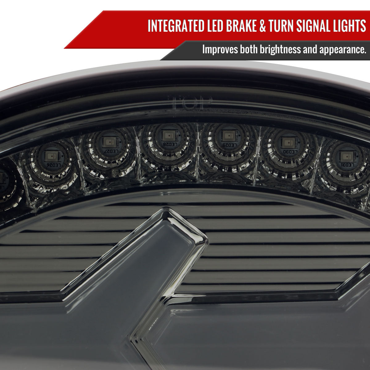1997-2004 Chevrolet Corvette C5 4 PC White LED Bar Tail Lights (Chrome Housing / Dark Smoked Lens)