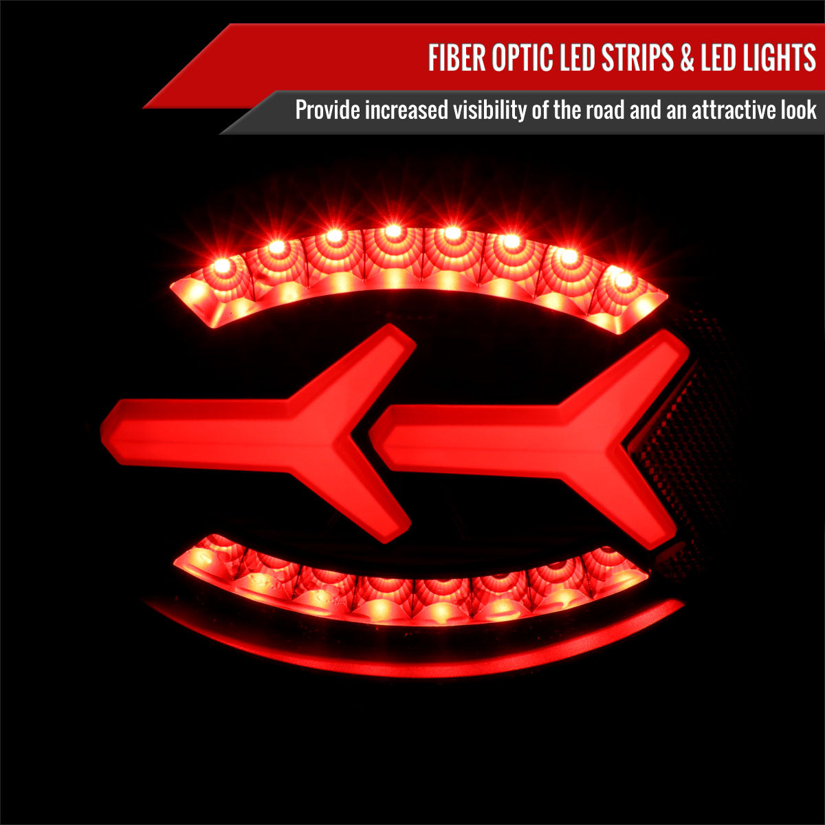 1997-2004 Chevrolet Corvette C5 4 PC White LED Bar Tail Lights (Matte Black Housing / Clear Lens)