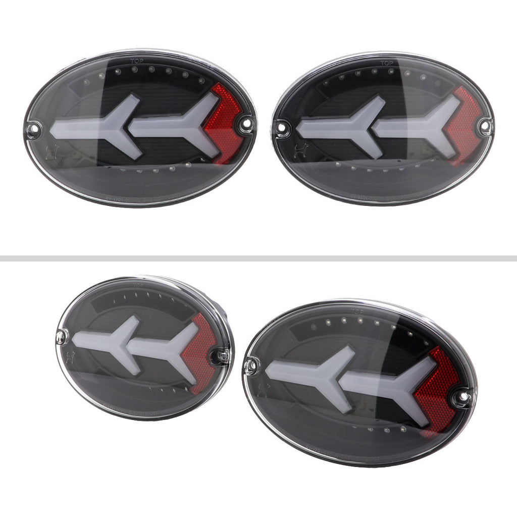 1997-2004 Chevrolet Corvette C5 4 PC White LED Bar Tail Lights (Matte Black Housing / Clear Lens)