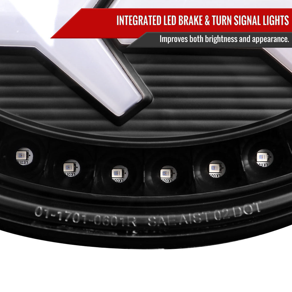 1997-2004 Chevrolet Corvette C5 4 PC White LED Bar Tail Lights (Matte Black Housing / Clear Lens)