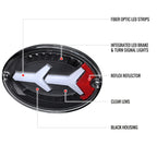 1997-2004 Chevrolet Corvette C5 4 PC White LED Bar Tail Lights (Matte Black Housing / Clear Lens)