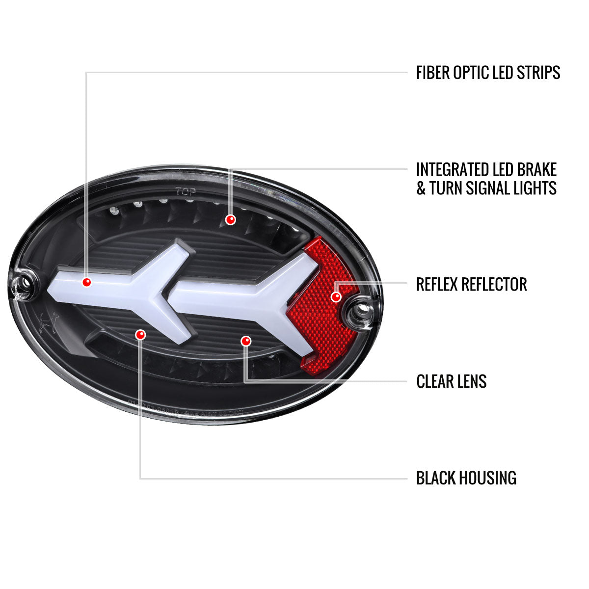 1997-2004 Chevrolet Corvette C5 4 PC White LED Bar Tail Lights (Matte Black Housing / Clear Lens)