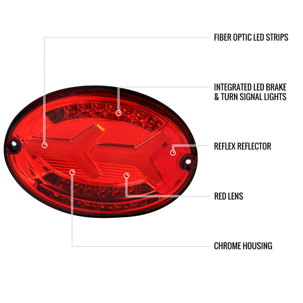 1997-2004 Chevrolet Corvette C5 4 PC LED Bar Tail Lights (Chrome Housing / Red Lens)