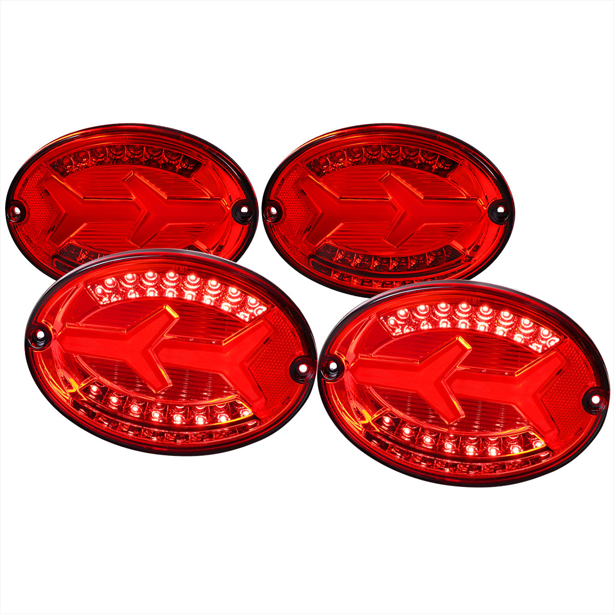 1997-2004 Chevrolet Corvette C5 4 PC LED Bar Tail Lights (Chrome Housing / Red Lens)