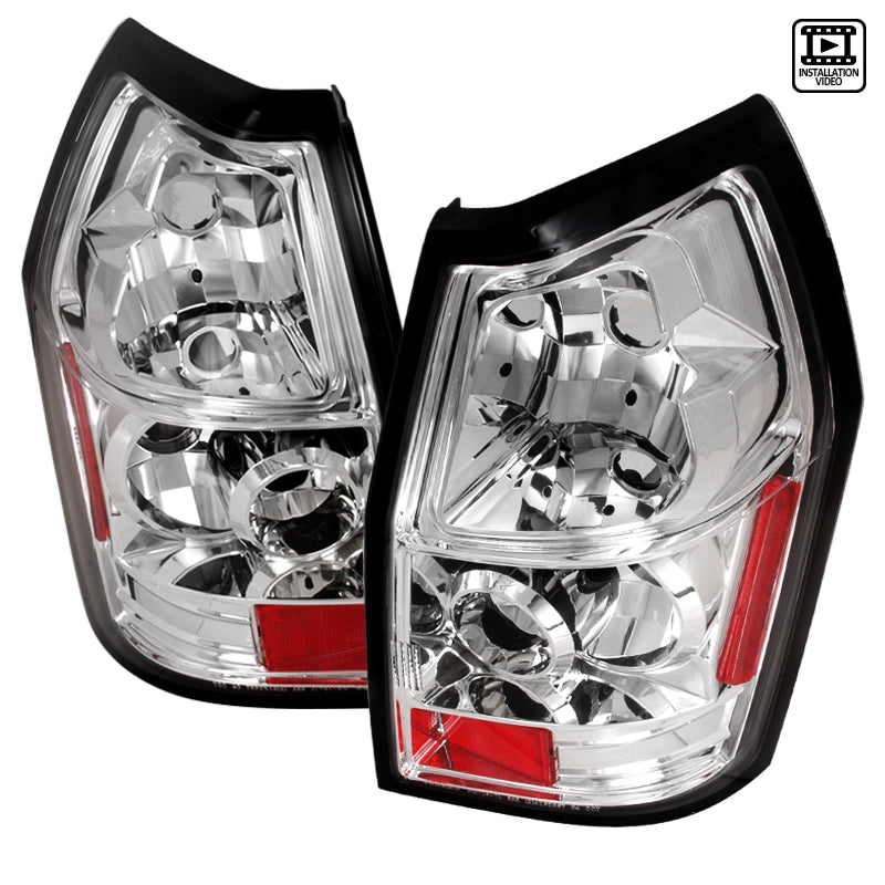 2005-2008 Dodge Magnum Tail Lights (Chrome Housing / Clear Lens)