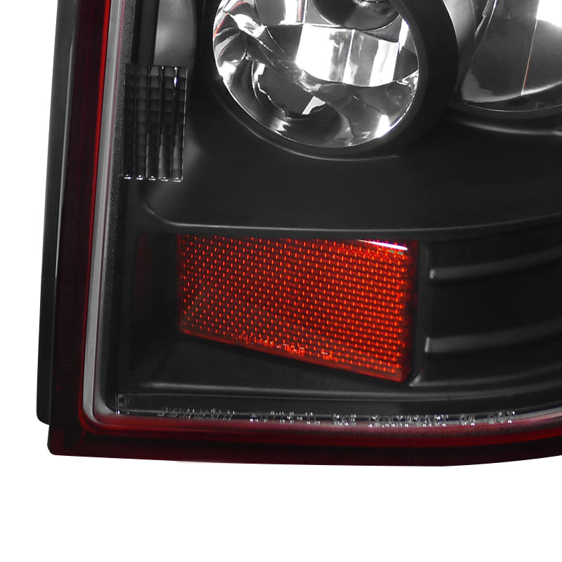 2005-2008 Dodge Magnum Tail Lights (Matte Black Housing / Red Clear Lens)