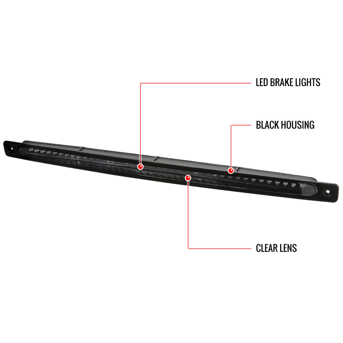 2003-2004 Ford Mustang New Edge SVT Cobra LED Third Brake Light (Matte Black Housing / Clear Lens)