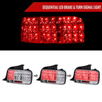 2005-2009 Ford Mustang S197 Sequential LED Tail Lights (Chrome Housing / Clear Lens)
