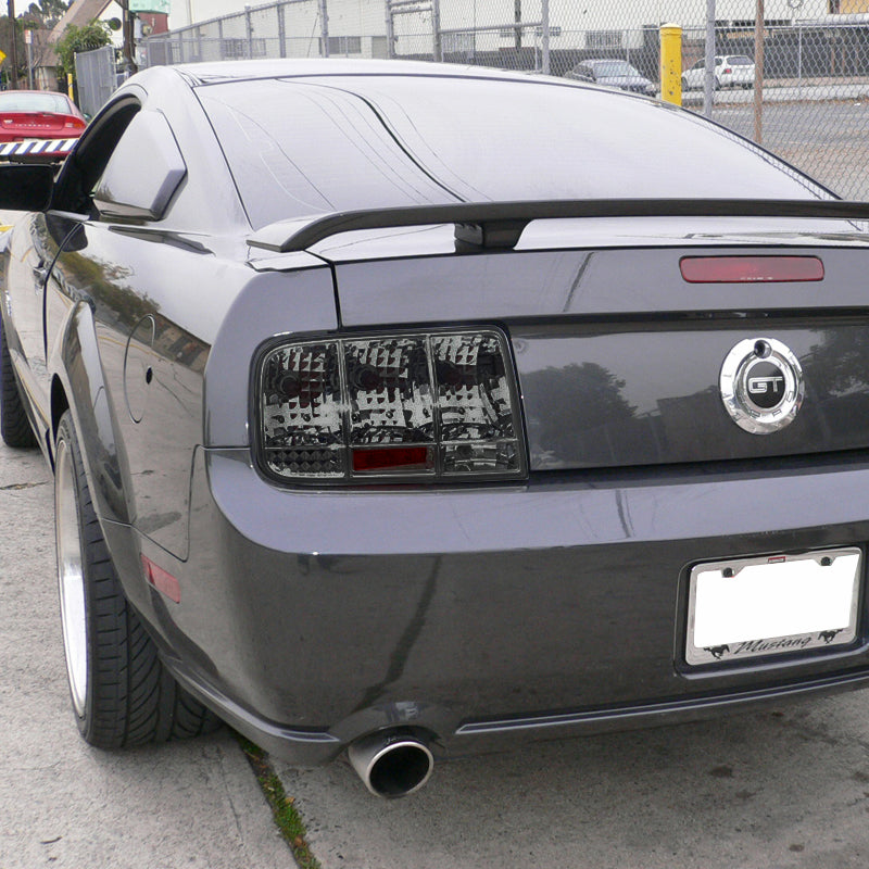 2005-2009 Ford Mustang S197 Sequential Tail Lights (Chrome Housing / Smoked Lens)
