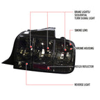 2005-2009 Ford Mustang S197 Sequential Tail Lights (Chrome Housing / Smoked Lens)