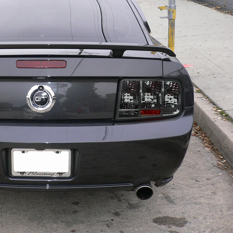 2005-2009 Ford Mustang S197 Sequential Tail Lights (Chrome Housing / Smoked Lens)