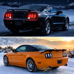 2005-2009 Ford Mustang S197 LED Tail Brake Signal Lights (Black Housing / Clear Lens / White Bars)